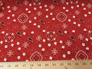 Red Paisley Print Poly/Cotton