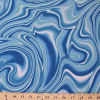 Swirl Blue Turquoise Aqua Spandex SP-1