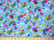 Rainbow Bubbles On Blue Spandex SP-30