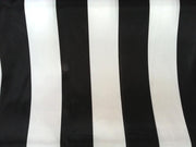 Striped Charmeuse Satin BLACK 3 1/4 INCHES