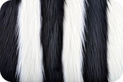 Striped Shaggy Fur BLACK/WHITE SF-1