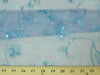 Embroidered Flower Sequins Organza TURQUOISE EM-5