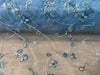 Embroidered Flower Sequins Organza TURQUOISE EM-5B