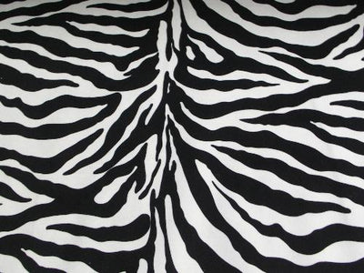 Upholstery Plush Velvet Prints LARGE BLACK WHITE ZEBRA