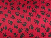 Velboa Paw Prints RED