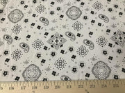 White Paisley Print Poly/Cotton