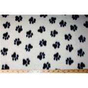 Paw Prints Med White Fleece