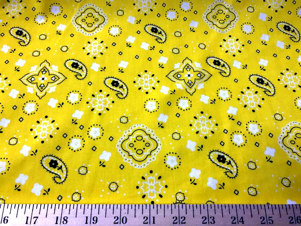 Yellow Paisley Print Poly/Cotton